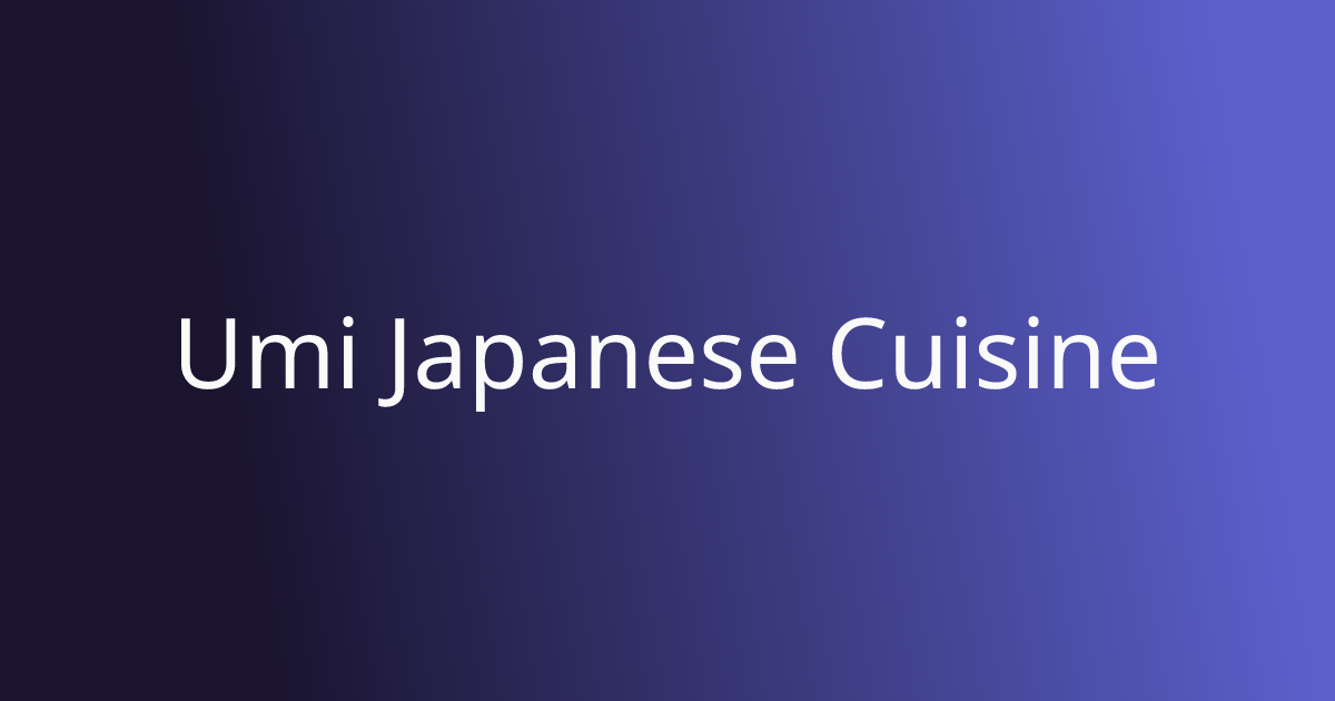 Best Japanese in Washington, DC | Umi Japanese Cuisine